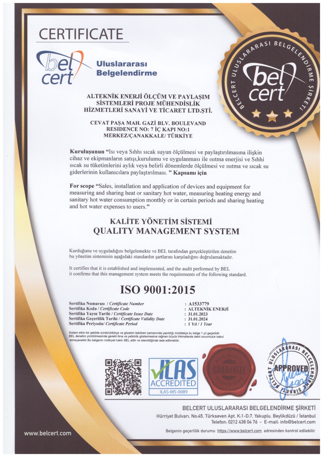 Alteknik Yetki Belgesi 5